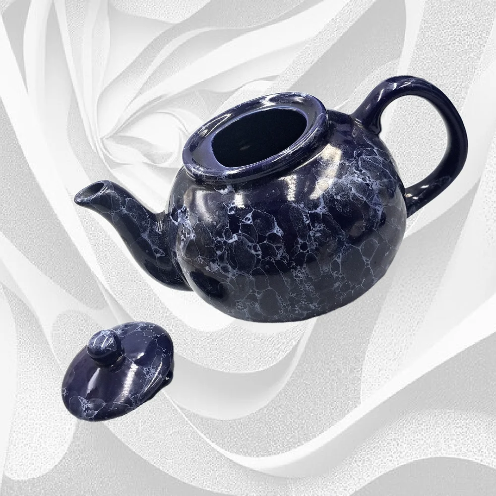TO BE DONATED  Elegant Blue Marble Teapot